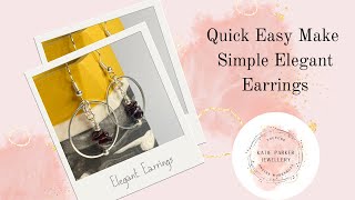 Simple Elegant Earrings  Quick Easy Earrings to Make  Jewellery Making Basic Skills [upl. by Switzer468]