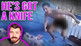 Man In Birthday Suit Pulls Knife After Being Tased [upl. by Notnilc]