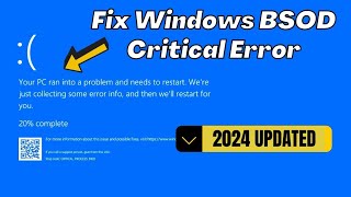 How to Fix Critical Process Died Blue Screen Error on Windows 10 amp11 [upl. by Hsirehc]