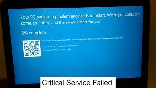 ✅How To Fix Critical Service Failed Windows 10 Permanently [upl. by Jensen668]