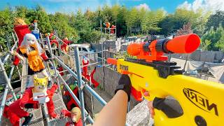 Nerf War  Amusement Park Battle 51 Nerf First Person Shooter [upl. by Eidak390]