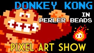 Perler Beads Tutorial Donkey Kong  Pixel Art Show [upl. by Arraik901]