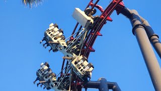 X2 Six Flags Magic Mountain California most Extreme coaster in North America [upl. by Ydualc853]