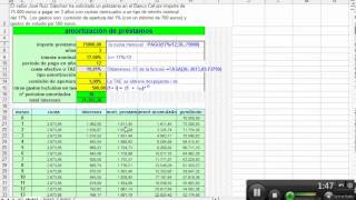 cuadro amortización préstamo en excel y TAE [upl. by Emmerie]