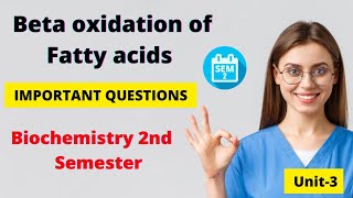 Beta oxidation of fatty acids Palmitic acid। Biochemistry B Pharm 2nd semester। Shahruddin khan। [upl. by Nnayllek]