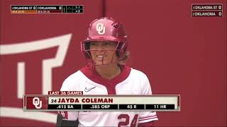 2024 May 5  Softball  Oklahoma vs Oklahoma State Game 3 [upl. by Naoma]