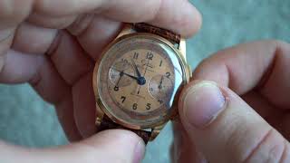 Jolus 18k solid rose gold salmoncopper dial  Landeron 48 [upl. by Lothario543]