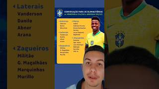 Convocados para as eliminatórias sulamericanas 2024 jogos do Brasil contra Venezuela e Uruguai [upl. by Drofub]