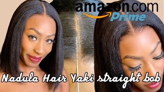 beginner friendly yaki straight glueless Amazon bob unit Ft Nadula Hair Amazon [upl. by Amorita204]