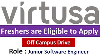 Virtusa Hiring Junior Software Engineer  Freshers are Eligible to Apply [upl. by Ahsinned140]