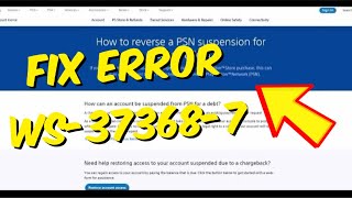 How To Fix PS4 Error WS373687  PSN Banned Due To Chargeback 2024 [upl. by Anyehs]