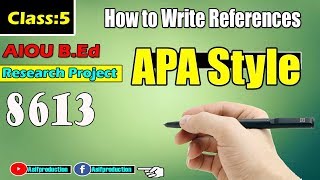 How to write Reference in apa formate for Thesis hindi UrduAIOU Research project Class 6 [upl. by Eiryt]