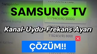 ÇÖZÜLDÜ  Samsung TV TRT 1 Frekans Ayarlama ÇÖZÜM  Samsung TV kanal uydu ayarı [upl. by Atinrahs]