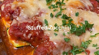 Stuffed Zucchini  Delicious Week Night Meal casouthernbelle [upl. by Riffle]