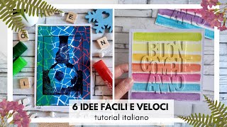 15  6 BIGLIETTI di auguri FAI DA TE FACILI e VELOCI 2022 card making tutorial italiano [upl. by Washko]