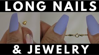 How to Remove Piercing Earrings amp Open Necklaces with Acrylic Nails [upl. by Noraf]