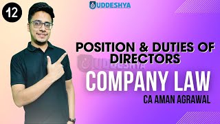 12 POSITION amp DUTIES OF DIRECTORS  COMPANY LAW  BCOM [upl. by Abdella]