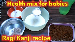 Ragi poridge for babies  Ragi Kanji  sathu maavu  health mix  ragi health mix  baby food recipe [upl. by Shaina]