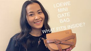 WHAT FITS INSIDE LOEWE MINI GATE BAG  BAG REVIEW [upl. by Frans]