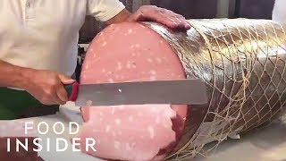 How Giant Italian Mortadella Sausage Is Made  Regional Eats [upl. by Frederiksen437]