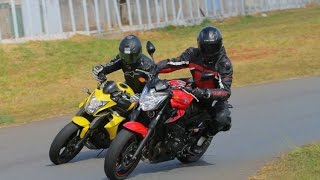 Yamaha Xj6n vs Kawasaki Er6n na pista [upl. by Adnilram323]