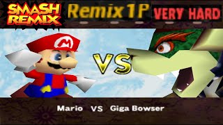 Smash Remix  Classic Mode Remix 1P Gameplay with Mario VERY HARD [upl. by Atiekahs]