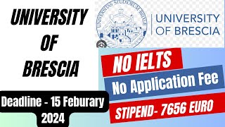 University of Brescia Italy Apply online 2024  No Application Fee No IELTS [upl. by Menzies473]