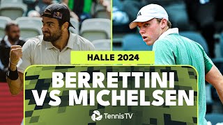 Matteo Berrettini vs Alex Michelsen Match Highlights  Halle 2024 [upl. by Dosia]