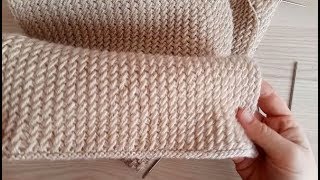 Sciarpa ai ferri facile morbida e calda tutorial Scarf knitting [upl. by Parish643]