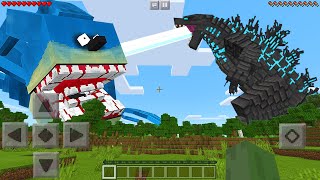 I Found GODZILLA vs SHIN SONIC in Minecraft Pocket Edition [upl. by Spratt]