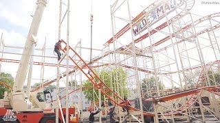 Kirmes Aufbau  Achterbahn Break Dance und Co [upl. by Stephanus]