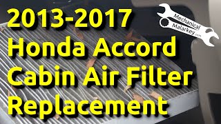 20132017 Honda Accord Cabin Air Filter Replacement [upl. by Selyn]