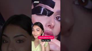 Trying The Viral Eyebrow Hack  Makeup Trends 2023  Worth Or Not  Nykaa Shorts [upl. by Seel]