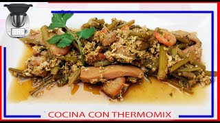 REVUELTO DE TAGARNINAS GAMBAS Y BOLETUS EN THERMOMIX [upl. by Goldie543]