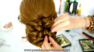 Wedding prom updo hairstyle for long hair tutorial [upl. by Wilmer526]