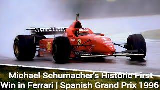 Michael Schumachers Historic First Win in Ferrari  Spanish Grand Prix 1996 [upl. by Dryden]