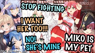 【ENG SUB】Marine Suisei Ui and Tamaki fighting over Miko [upl. by Karlotte]