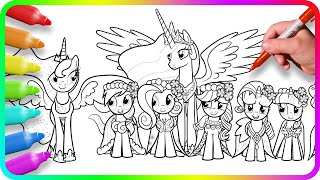 Coloring Pages MY LITTLE PONY How to color My Little Pony Easy Drawing Tutorial Art MLP Coloring [upl. by Ecirtel]