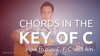 Guitar Lesson How to Play Chords in the Key of C C F G and Am [upl. by Voltmer]