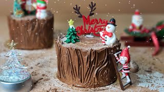 크리스마스 초코케이크 가족과 함께 만들어보세요  초코 버터크림  Christmas Chocolate Yule log Cake  Chocolate Butter Cream [upl. by Souvaine]