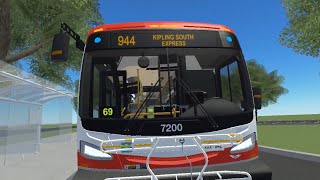 VR Toronto Transit Commission Roblox 2024 New Flyer XDE40 7200  944 Kipling South Express [upl. by Ansela215]