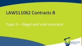 Contract Law Contracts void for illegality [upl. by Damal597]