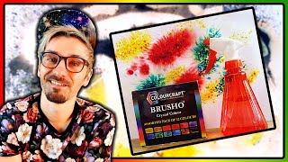 How To Use Brusho Crystal Colours  Brusho Painting Techniques [upl. by Lorimer]