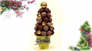 Arbolito de navidad con bombones o cakepops  DIY  Christmas tree with candy or cakepops [upl. by Howlond]