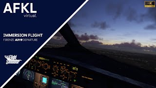 FENIX A319  ULTRA REALISTIC SUNSET DEPARTURE FIRENZE  AFKLVirtual  Virtual Airline  4K [upl. by Haroldson]