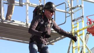 VIDEO “Fall guy Steve” demonstrates 3M DBISALA Self Rescue at World of Concrete 2017 [upl. by Noteek]