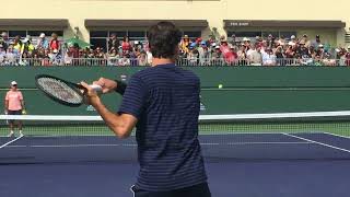 ROGER FEDERER UP CLOSE  Indian Wells 2019 Practice Clip 3 [upl. by Yltsew500]