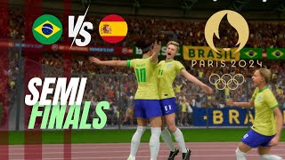 Olympic 2024 SemiFinal  Brazil vs Spain  Womens Football Showdown [upl. by Varipapa458]