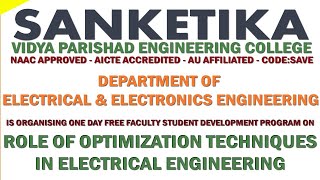 ROLE OF OPTIMIZATION TECHNIQUES IN ELECTRICAL ENGINEERING [upl. by Nednil676]