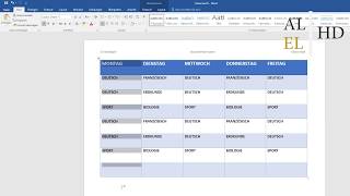 IN Word Stundenplan erstellenGanz EINFACH und SCHICK [upl. by Htebazle]